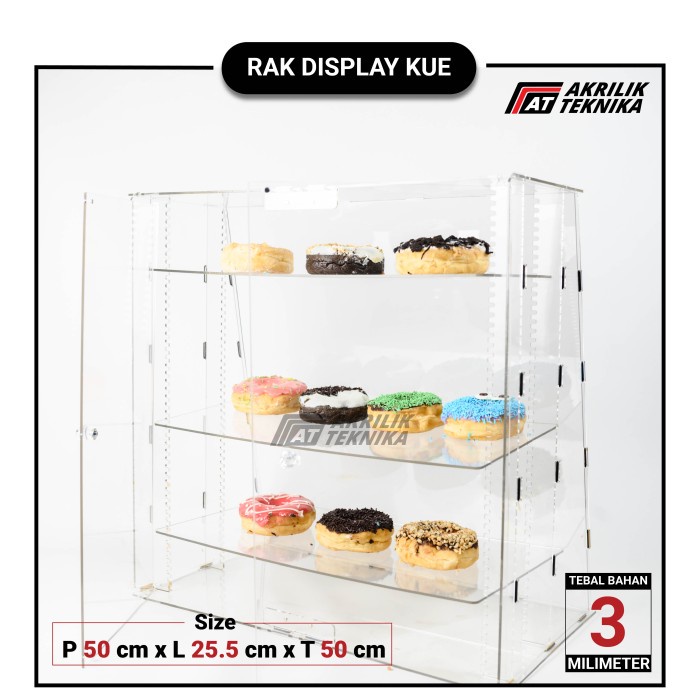 Jual Etalase Display Kue Roti Makanan Akrilik Acrylic Toko