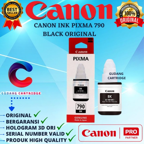 Jual Tinta Printer Canon Pixma 790 BLACK Original SERIES G1010 G2010