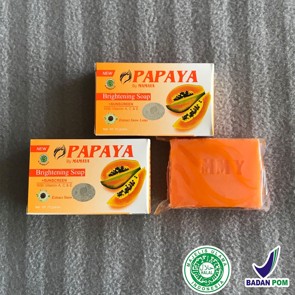 Jual Mamaya Sabun Papaya 70gram Pepaya Brigtening Soap Sunscreen With