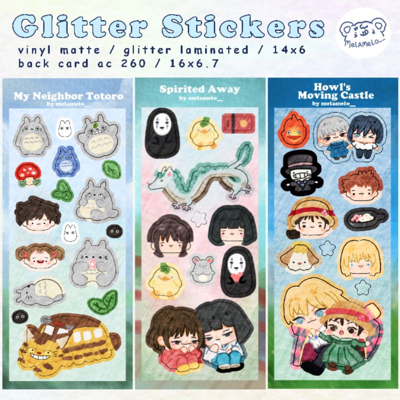 Jual Studio Ghibli Sticker Stiker Vinyl Glitter Fanart Howl Totoro