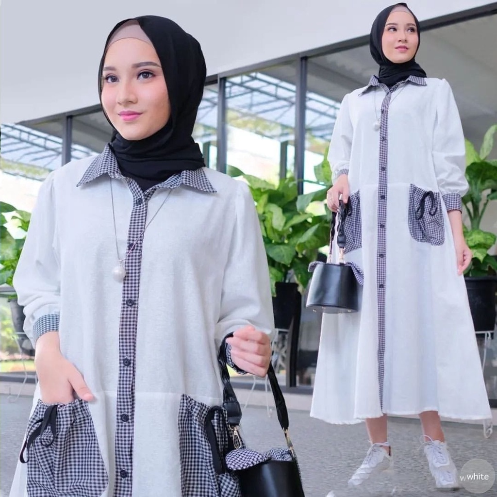 Jual Midi Dress Muslim Terbaru Bahan Crinkle Prrmium Olive Midi Polos