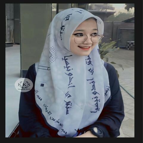 Jual Hijab Kerudung Jilbab Segi Empat Voal Motif Santri Indonesia Man