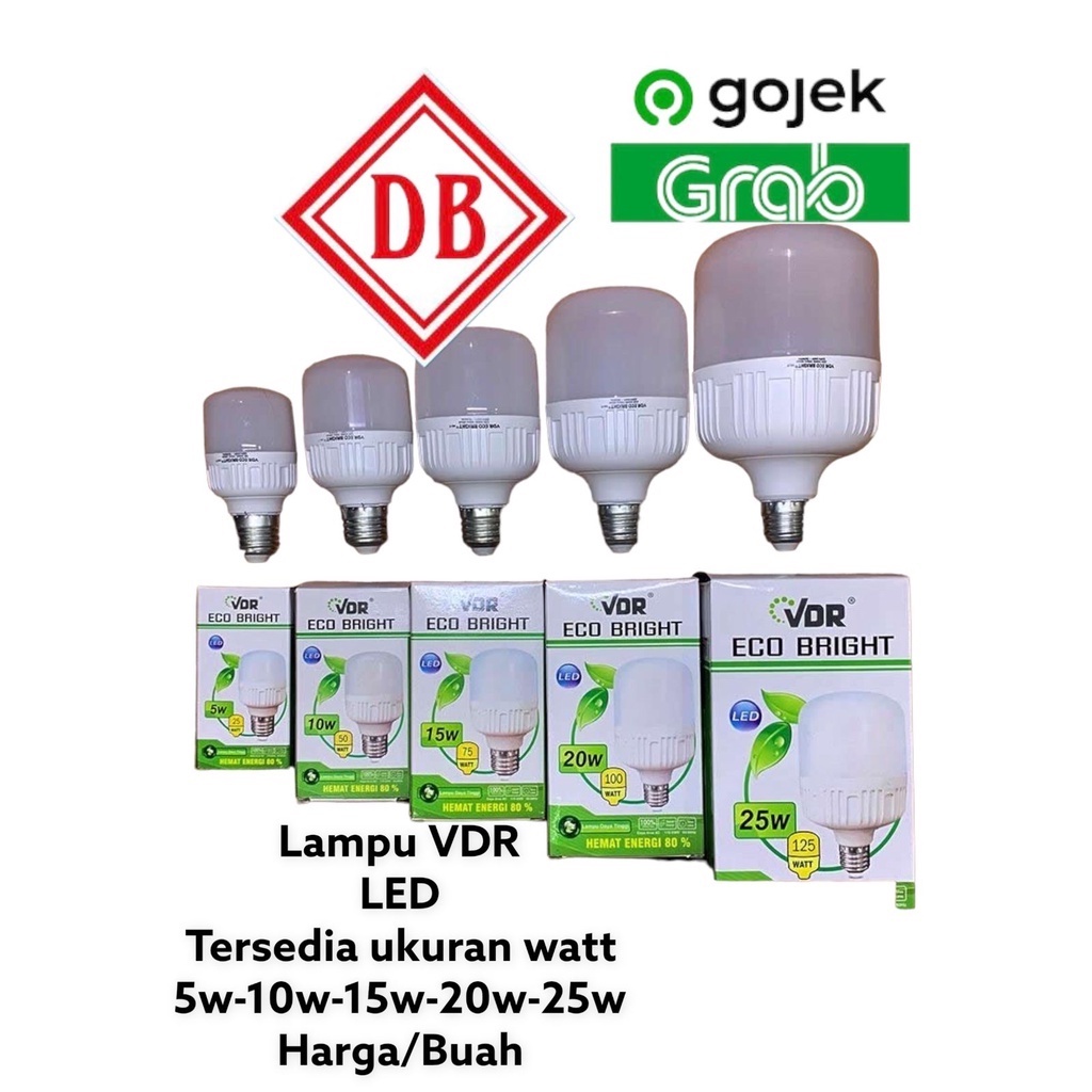 Jual Db Lampu Vdr Eco Bright Led W W W W W Cahaya Lampu Putih