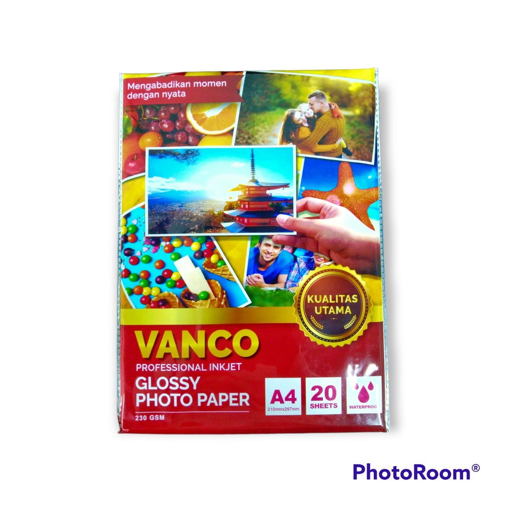 Jual LJK SHOP Kertas Foto Glossy Glossy Photo Paper Vanco A4 Tebal