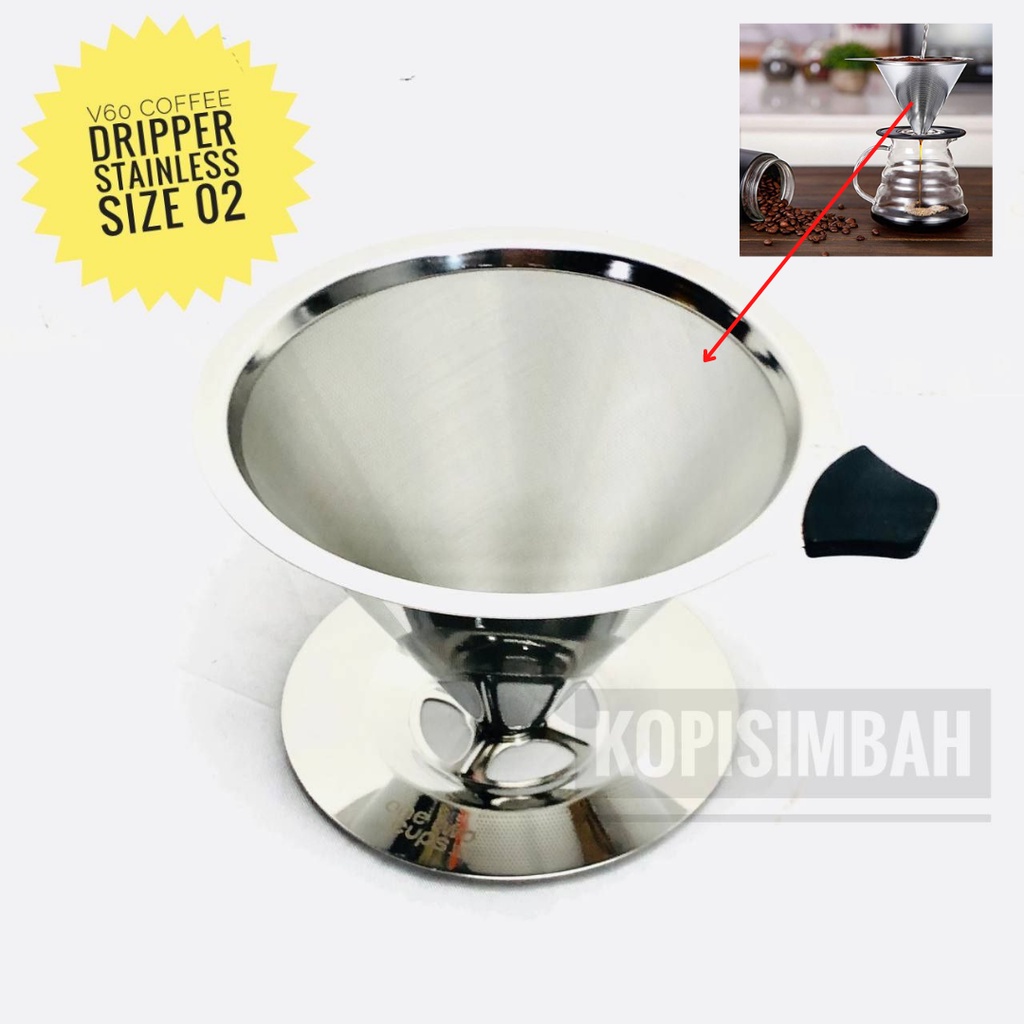 Jual Coffee Dripper V Stainless Steel Size Alat Seduh Pour Over