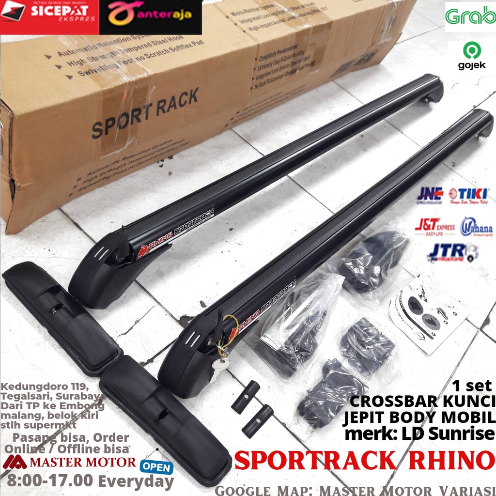 Jual Crossbar SPORTRACK KUNCI RHINO SUNRISE LD 1 Set Max 75 Kg Jepit