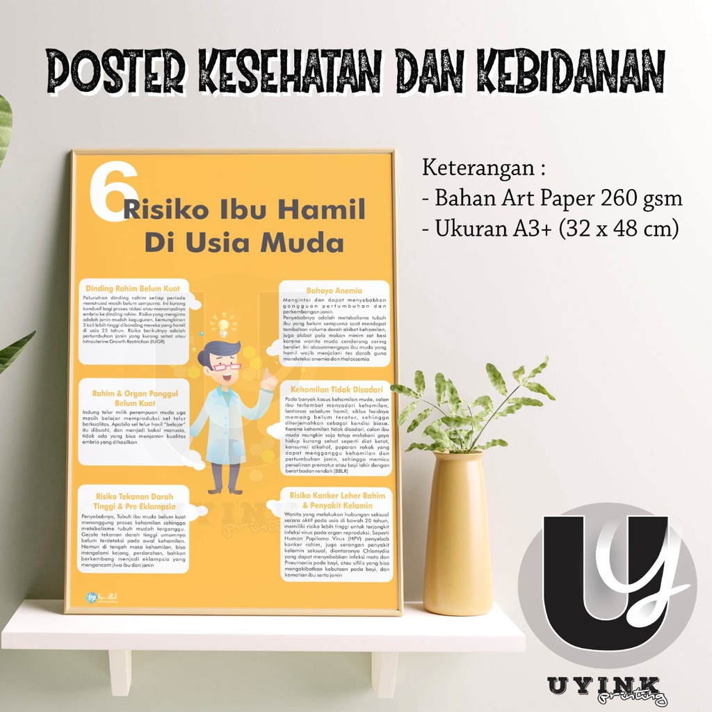 Jual Poster Kebidanan Risiko Ibu Hamil Di Usia Muda Shopee Indonesia