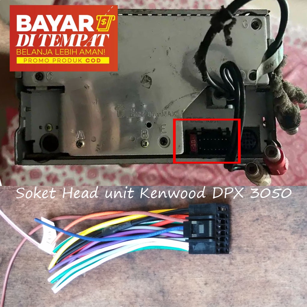 Jual Kabel Soket Head Unit Kenwood Untuk Pasang HU Kenwood DPX 3050 OEM