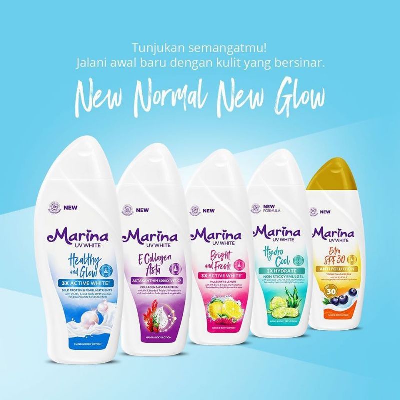 Jual Marina UV White Hand Body Lotion Healthy Glow Bright Fresh