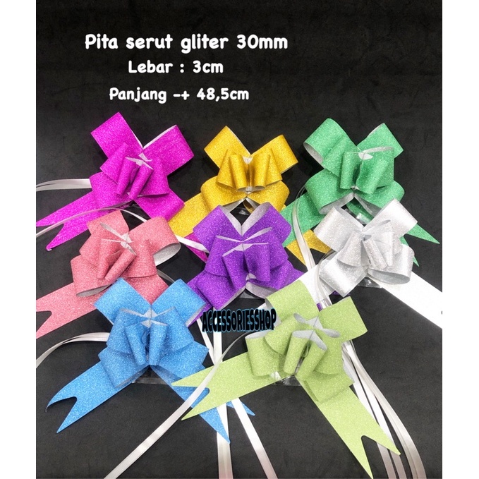 Jual Pita Serut Gliter Mm Pak Shopee Indonesia