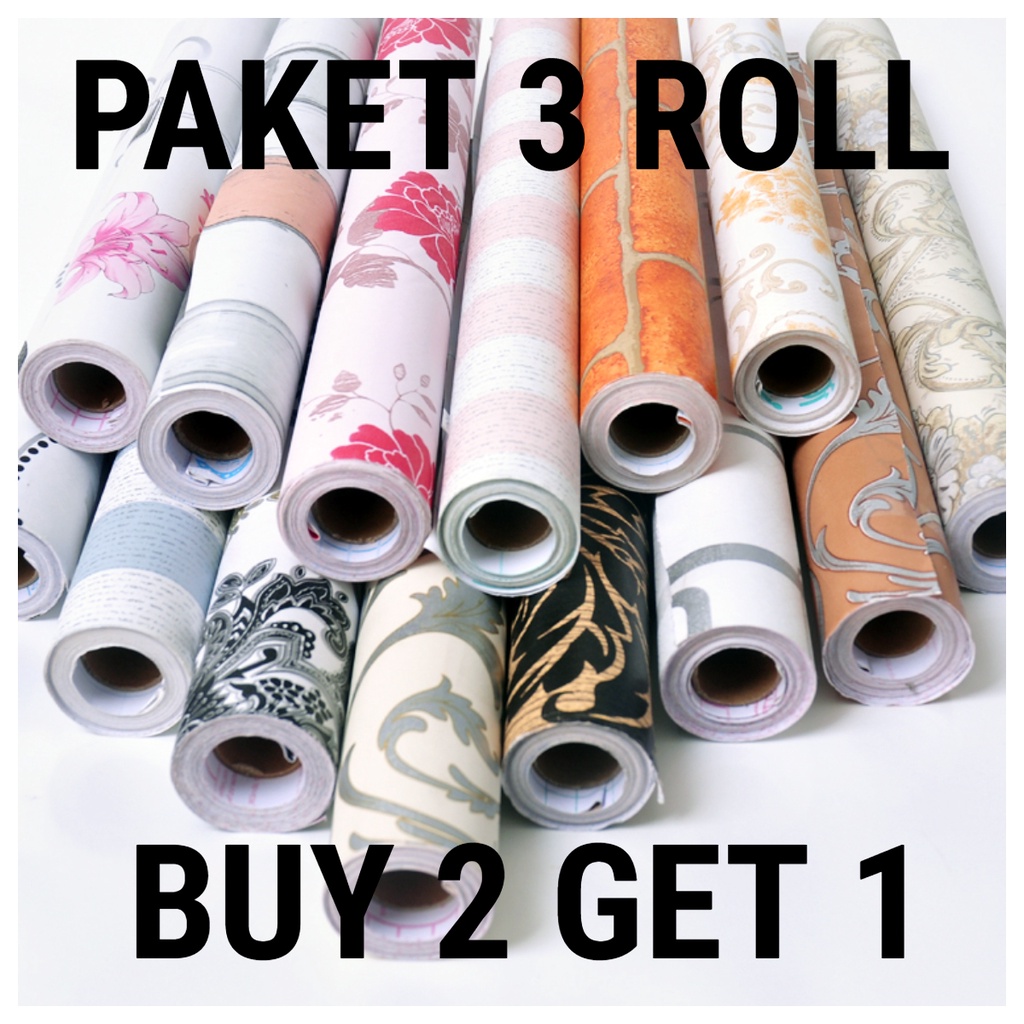 Jual Paket Roll Wallpaper Dinding Kamar Tidur Stiker Dinding D