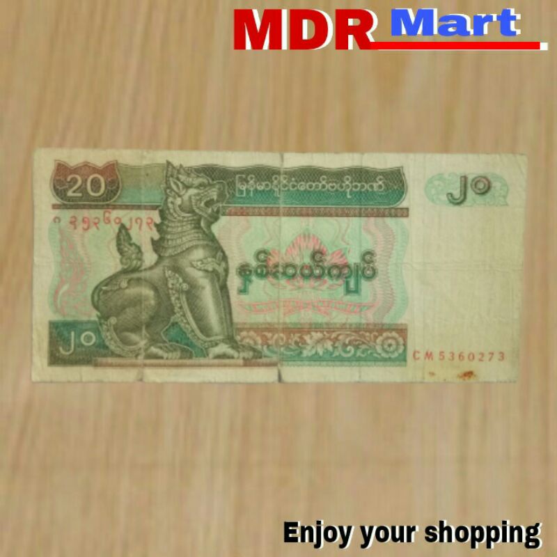 Jual UANG ASING 100 ASLI 20 Kyat Negara Myanmar Shopee Indonesia