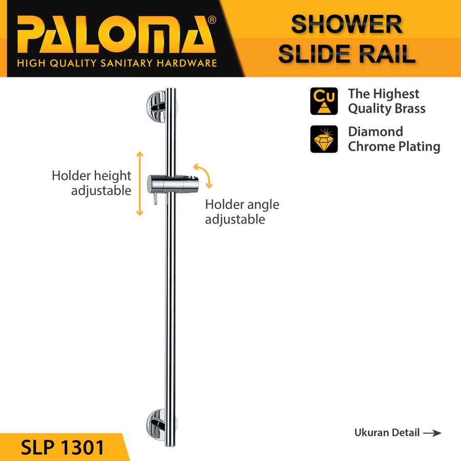 Jual Paloma Slp Holder Shower Slide Rail Tiang Dudukan Hand