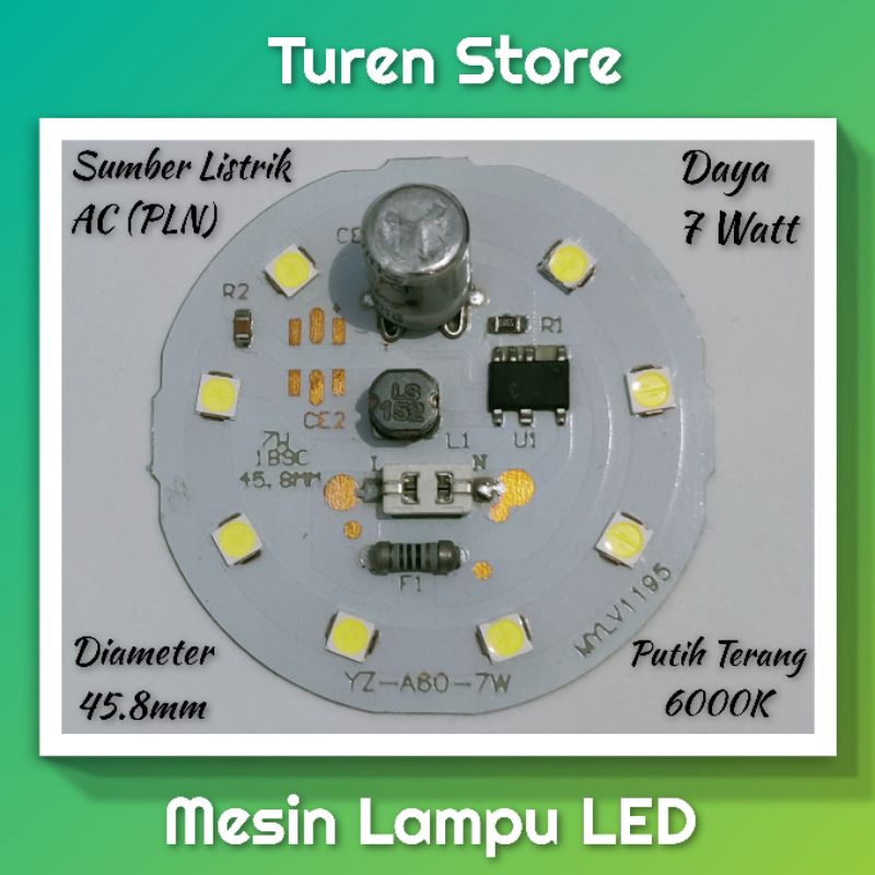 Jual Mesin Lampu LED AC 7W 7 Watt Sumber Listrik AC PLN Shopee Indonesia