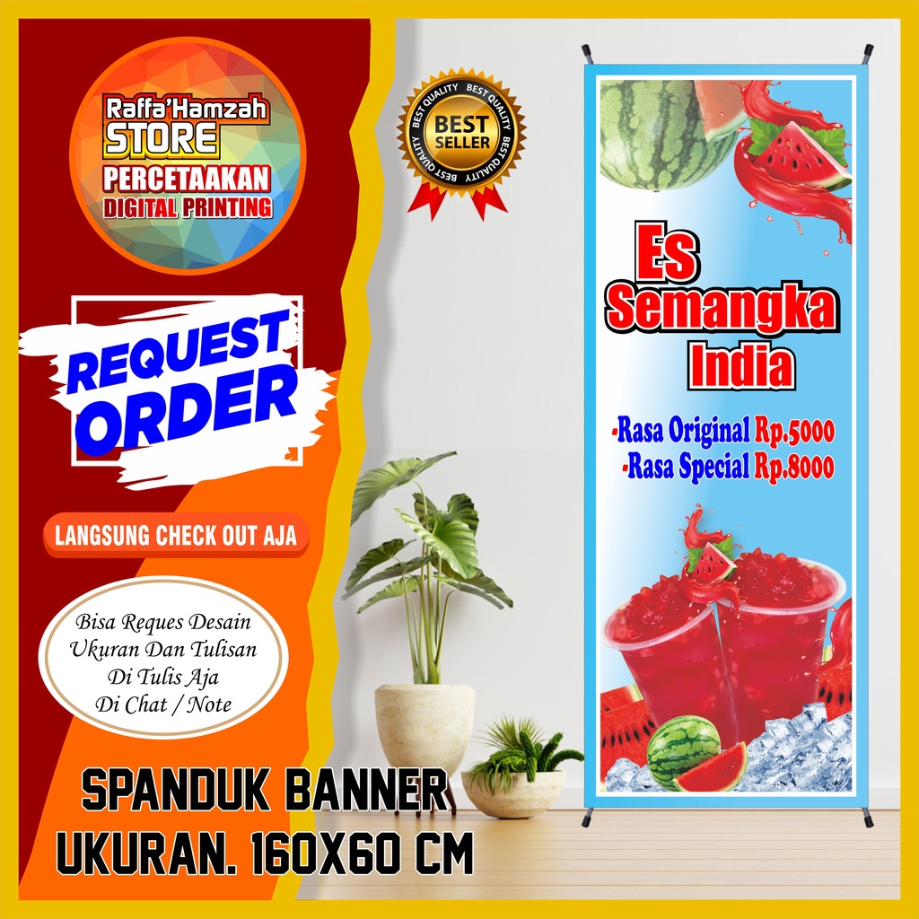 Jual Banner Spanduk Backdrop Es Semangka India Banner Es Semangka