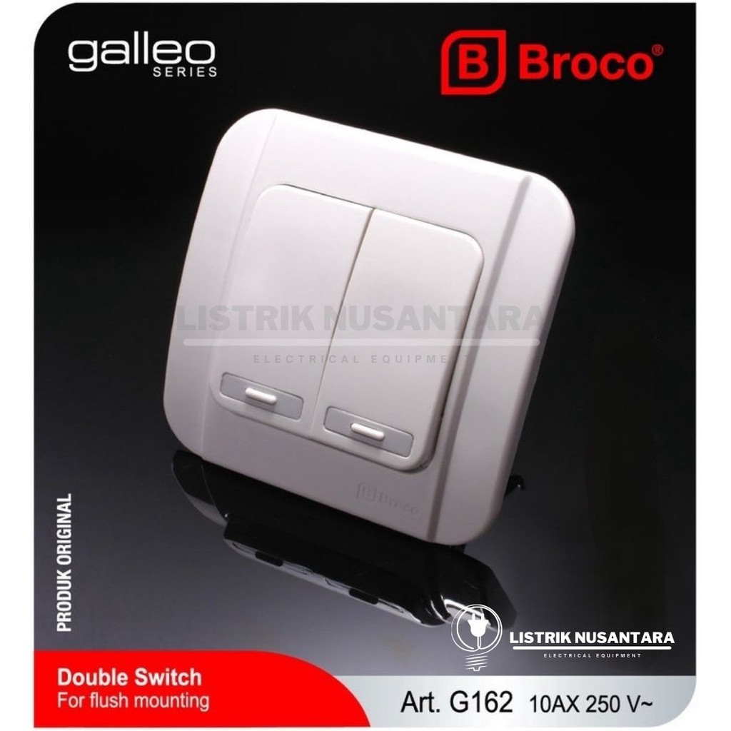 Jual Broco Galleo Saklar Seri Double G Putih Switch Lampu G Inbow