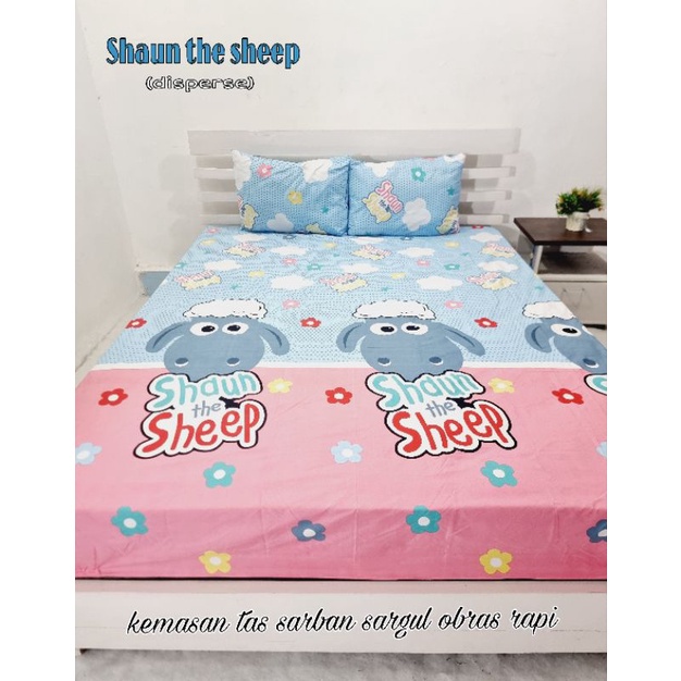 Jual SPREI KARET KATUN PREMIUM 90 100 120 140 160 180 200 MOTIF SHAUN