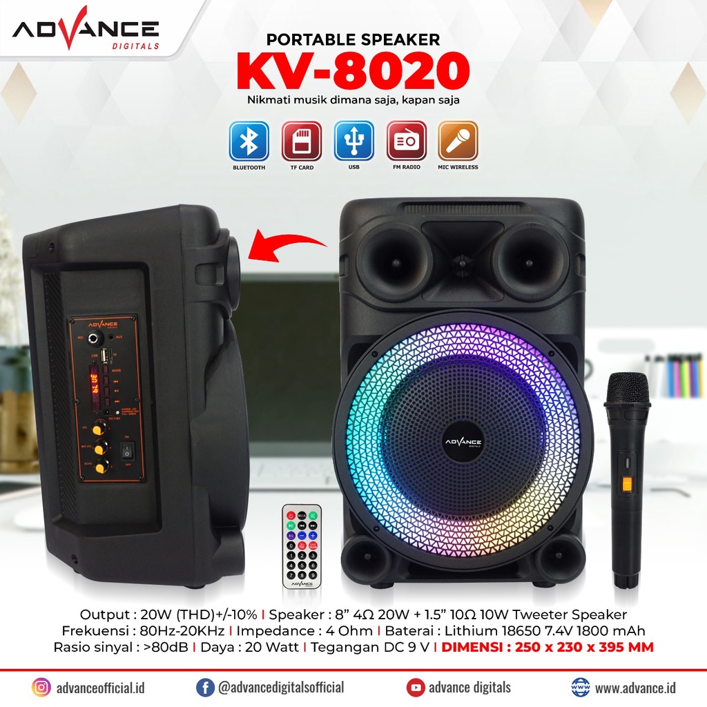 Jual Speaker Meeting Kv Advance Original Free Mic Karoke Shopee