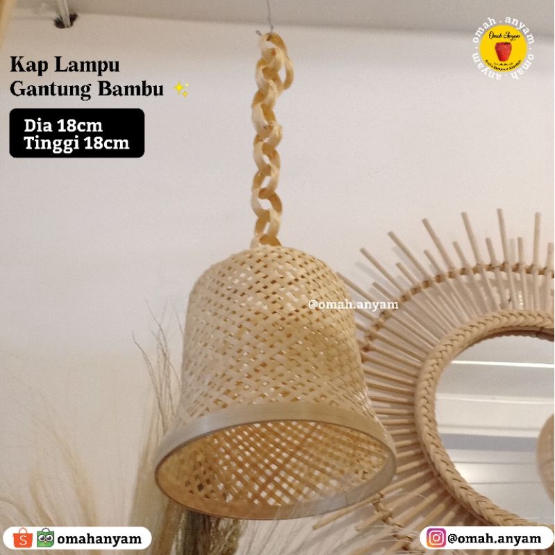 Jual Kap Lampu Gantung Bambu Kap Lampu Gantung Bambu Aesthetic Kap