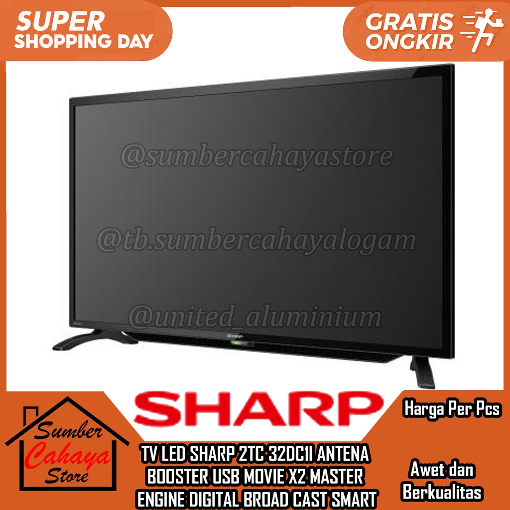 Jual Sharp LED Digital TV 32 Inch 2T C32DC1i AQUOS DVB T2 HD READY 2T