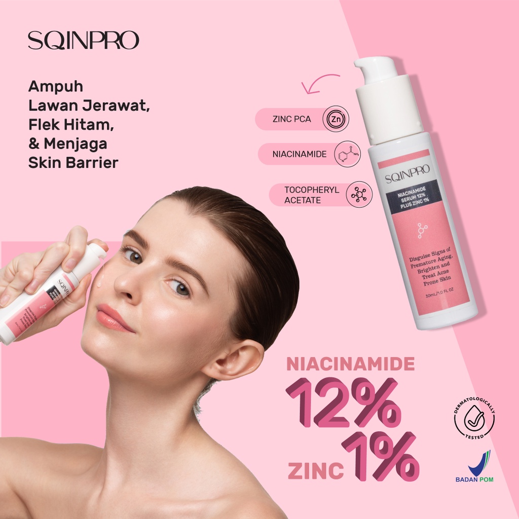 Jual Sqinpro Niacinamide Serum 12 Zinc 1 30ml Shopee Indonesia