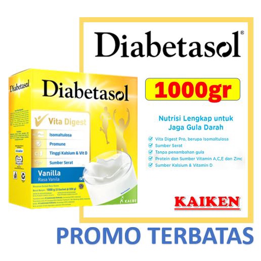 Jual DIABETASOL 950 GR 1000 GR 1kg VANILLA COKLAT Shopee Indonesia