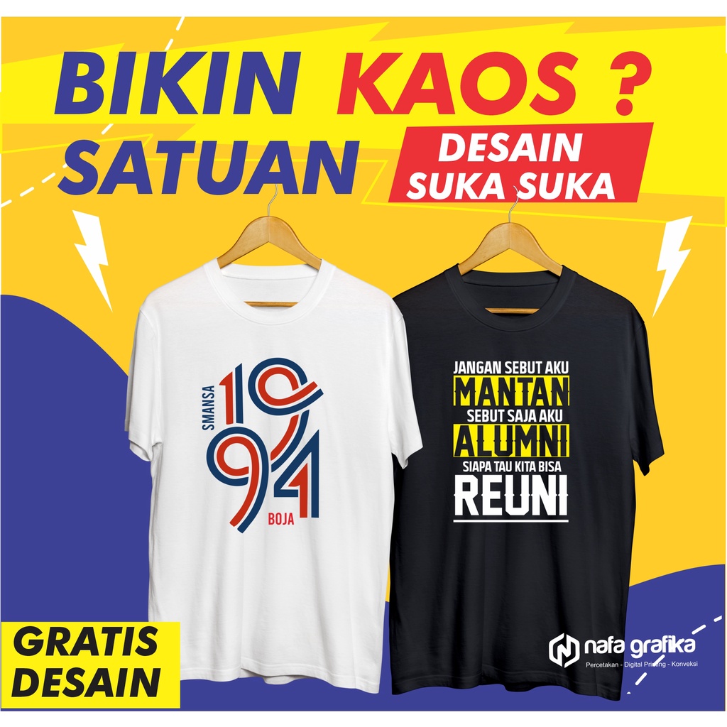 Jual Kaos Sablon Custom Satuan Desain Suka Suka Full Color Tanpa