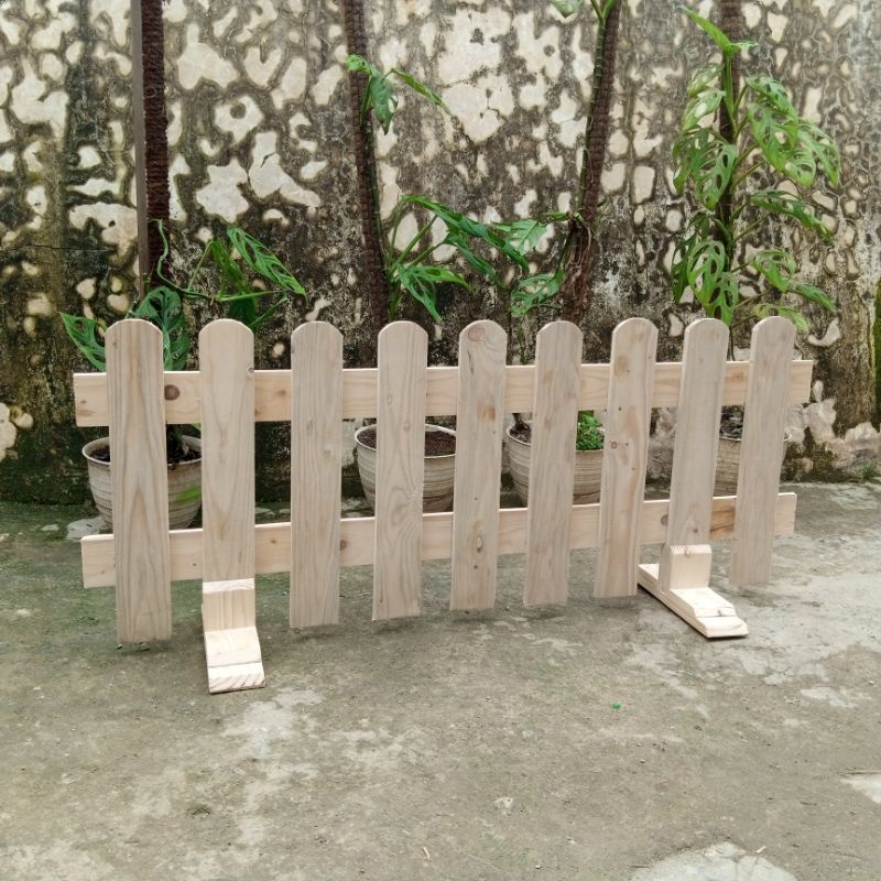 Jual Pagar Tanaman Decorasi Papan Kayu Jati Belanda 100x40cm Shopee