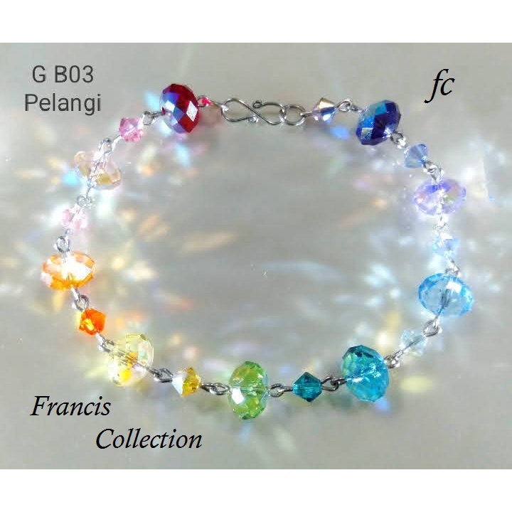 Jual G B03 Gelang Kristal Swarovski Asli Model Donat 8m Mix Bicone 4m