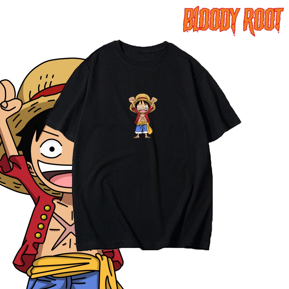 Jual Kaos One Piece Luffy Lucu Cute Hitam T Shirt Onepiece Monkey D