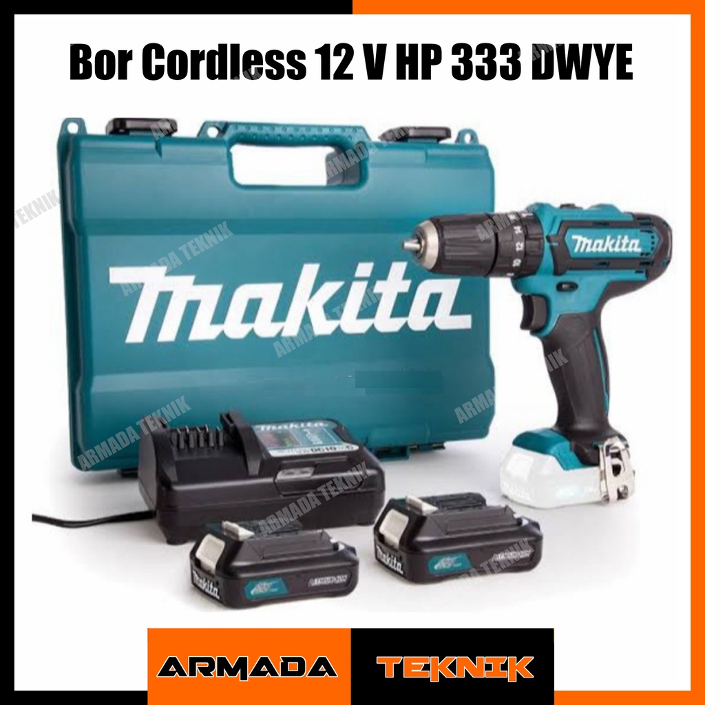 Jual Mesin Bor Baterai Cordless Drill HP 333 DWYE 12V Makita Shopee