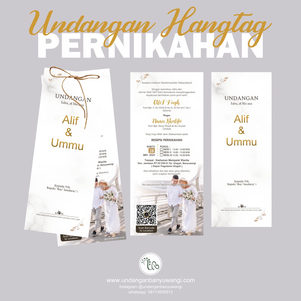 Jual Undangan Hangtag Undangan Aesthetic Undangan Pernikahan