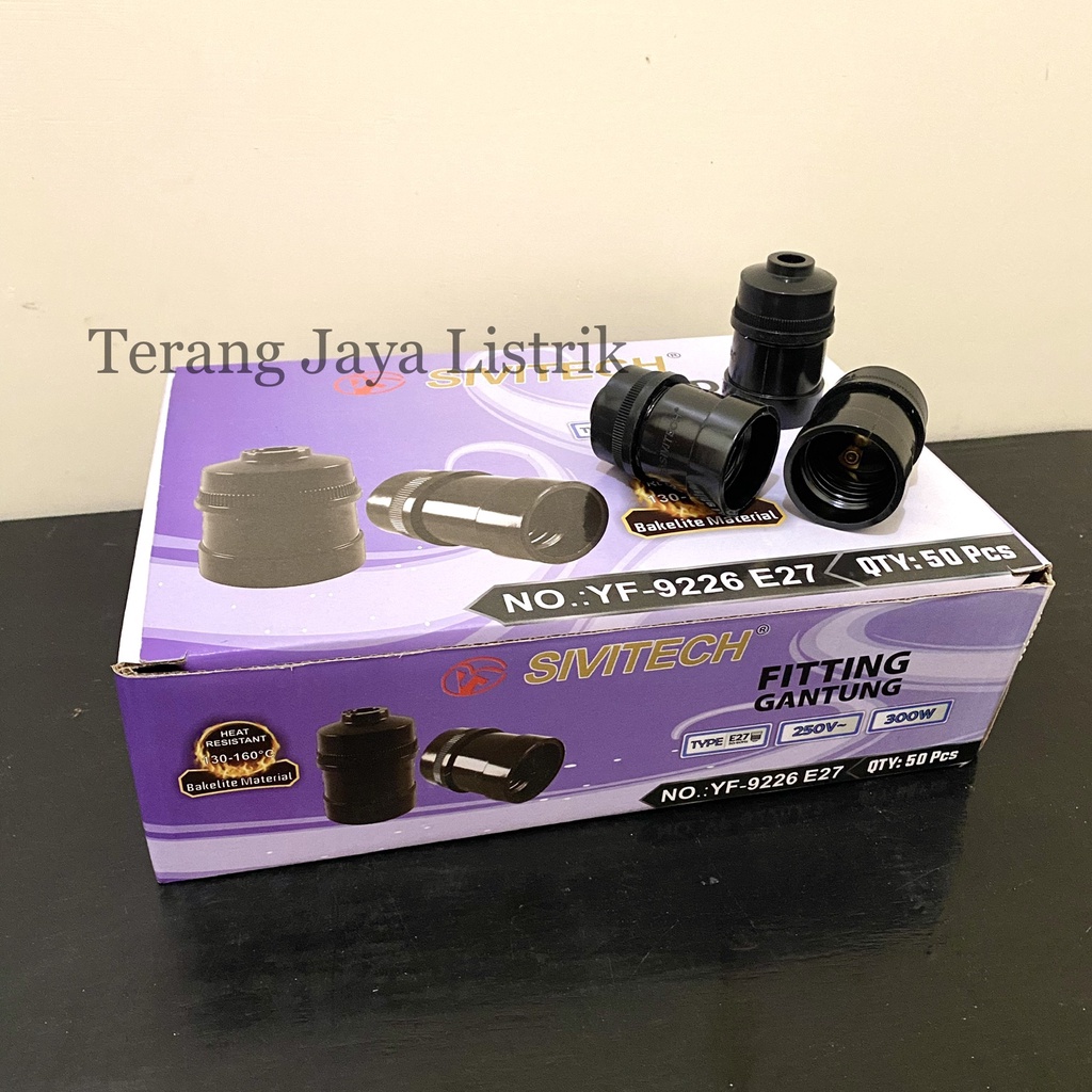 Jual Fitting Lampu Gantung Bulat Hitam Model Broco Sivitech Shopee