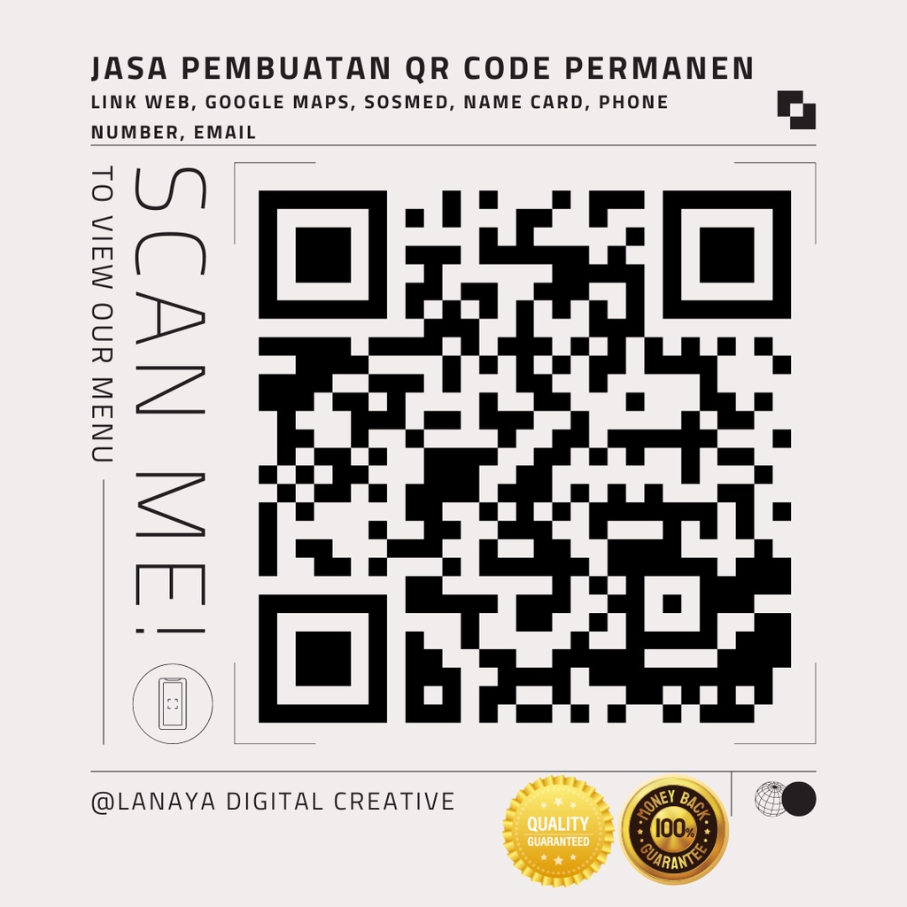 Jual JASA PEMBUATAN QR CODE PERMANEN LINK WEB GOOGLE MAPS SOSMED