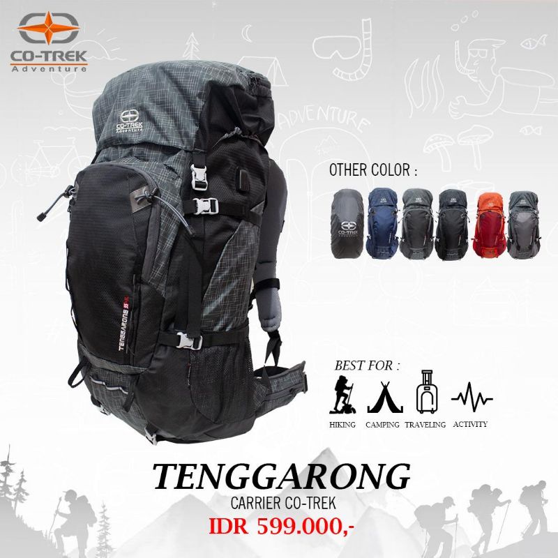 Jual TAS RANSEL CARRIER GUNUNG CO TREK TENGGARONG 60 LITER ORIGINAL