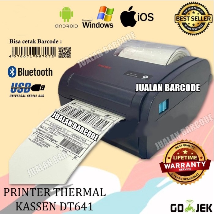 Jual PRINTER THERMAL LABEL BARCODE KASSEN DT641 CETAK RESI PENGIRIMAN