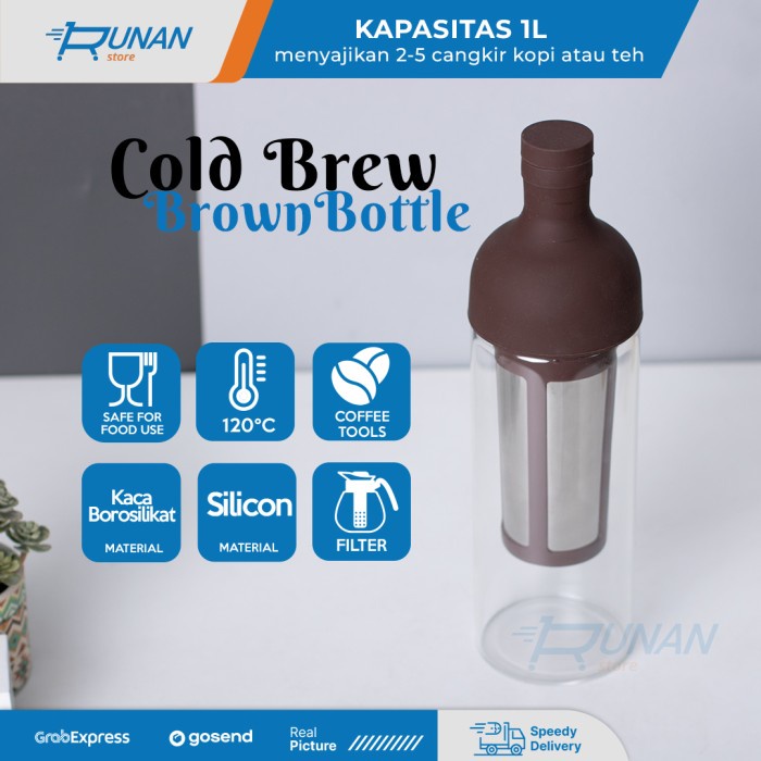 Jual Botol Cold Brew Kopi 1 Liter Bottle Tea Infuser Botol Minum Kopi