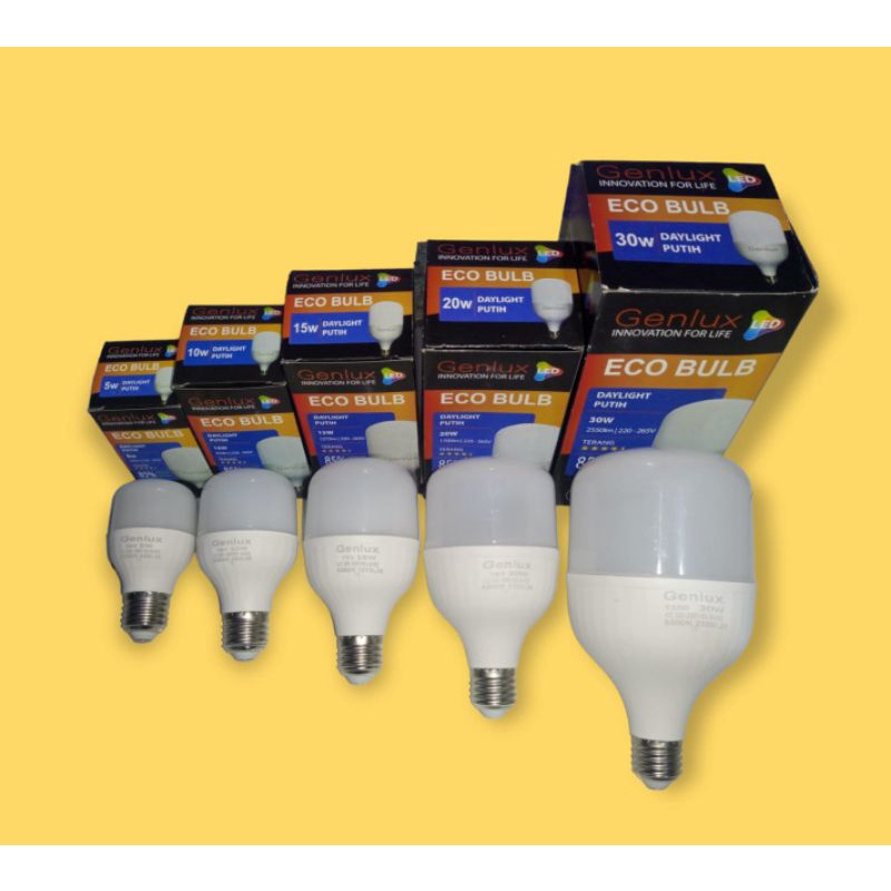 Jual Lampu Bohlam 5W GENLUX Super Terang Bohlam LED 10 Watt 15 Watt 20