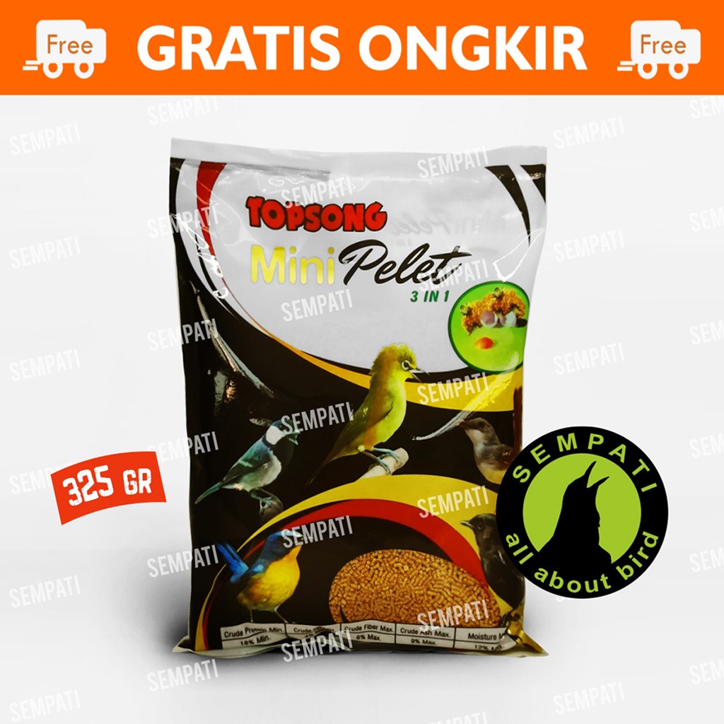 Jual Topsong Top Song 3 In 1 Formula Voer Pur Mini Pellet Pakan Makanan