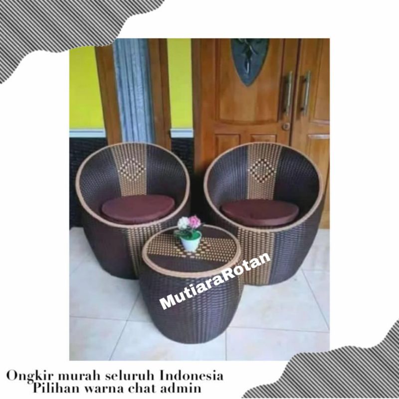 Jual Ready Stock Kursi Gentong Putri Rotan Sintetis Sintetis Shopee