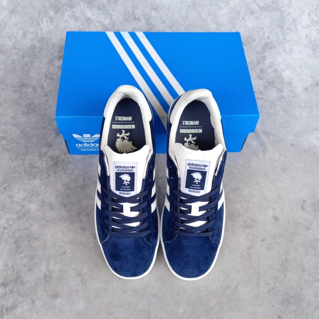 Jual Sepatu Adidas Campus Invicible Neighborhood Navy White Shopee