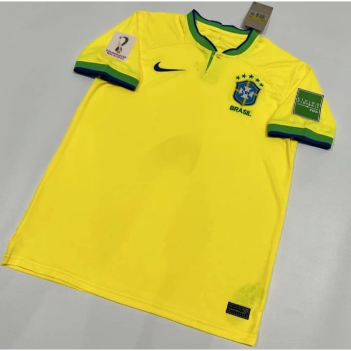 Jual Jersey Baju Bola Brazil Home Full Patch New Piala Dunia