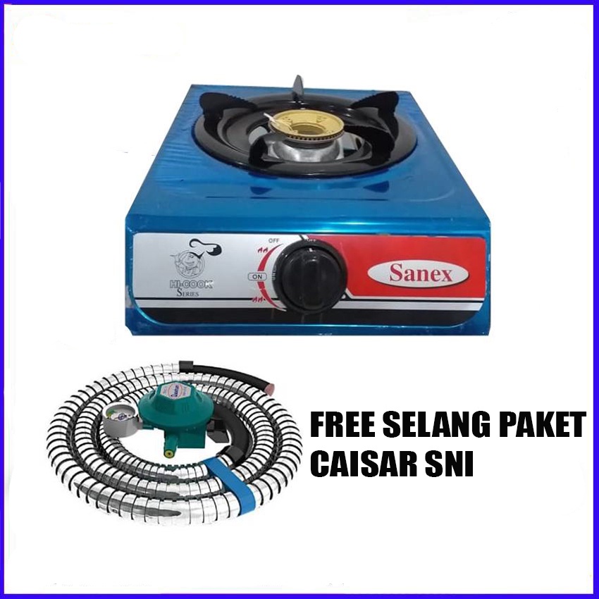 Jual SANEX K 808S Kompor Gas Satu Tungku Stainles Paket Selang