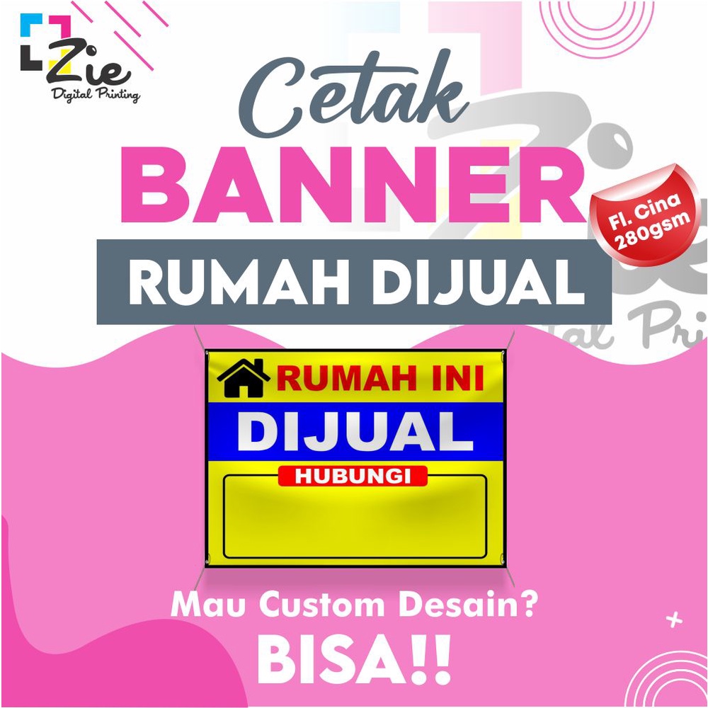 Jual Cetak Banner Rumah Dijual Frontlite Bahan Flexi Gr Spanduk