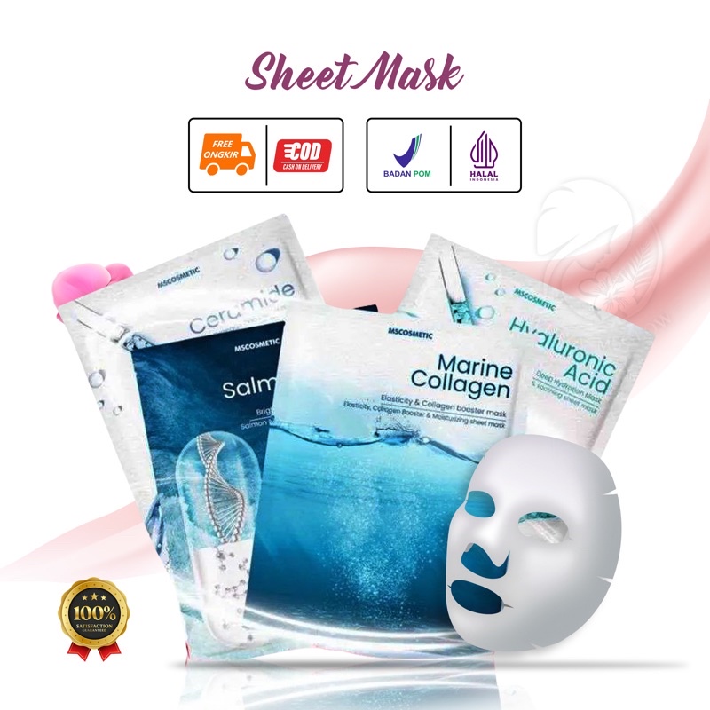 Jual Sheet Mask MS Glow Salmon DNA Marin Collagen Ceramide