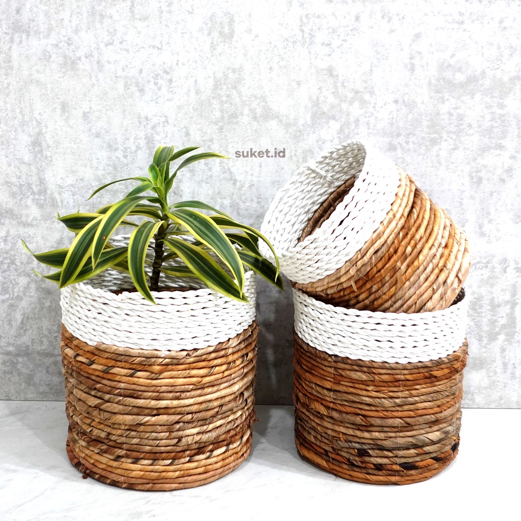 Jual Vas Bunga Cover Pot Rustic Isi Biji Kerajinan Debog Shopee