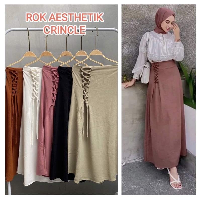 Jual ROK AESTHETIC ROK SIMPUL TALI CRINKLE AIRFLOW Shopee Indonesia