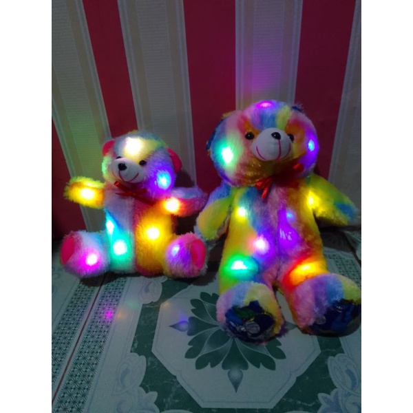 Jual Boneka Teddy Bear Rainbow Nyala Satu Paket Teddy Bear Tinggi Cm