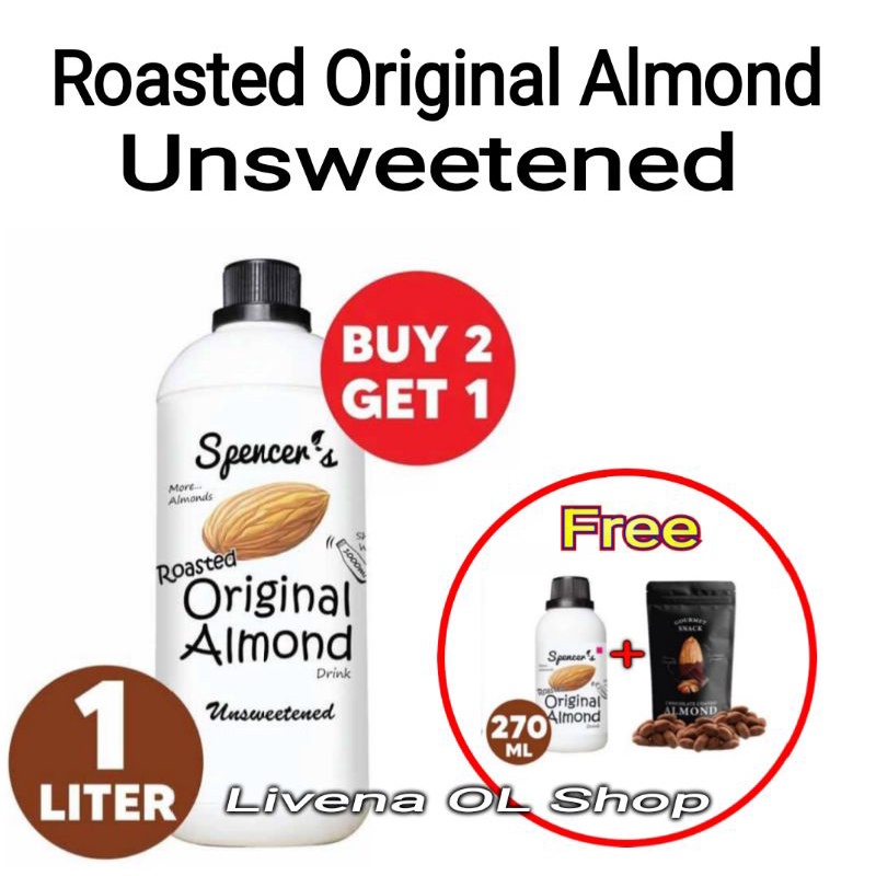 Jual Susu Almond Spencer Roasted Original Almond Unsweetened Liter