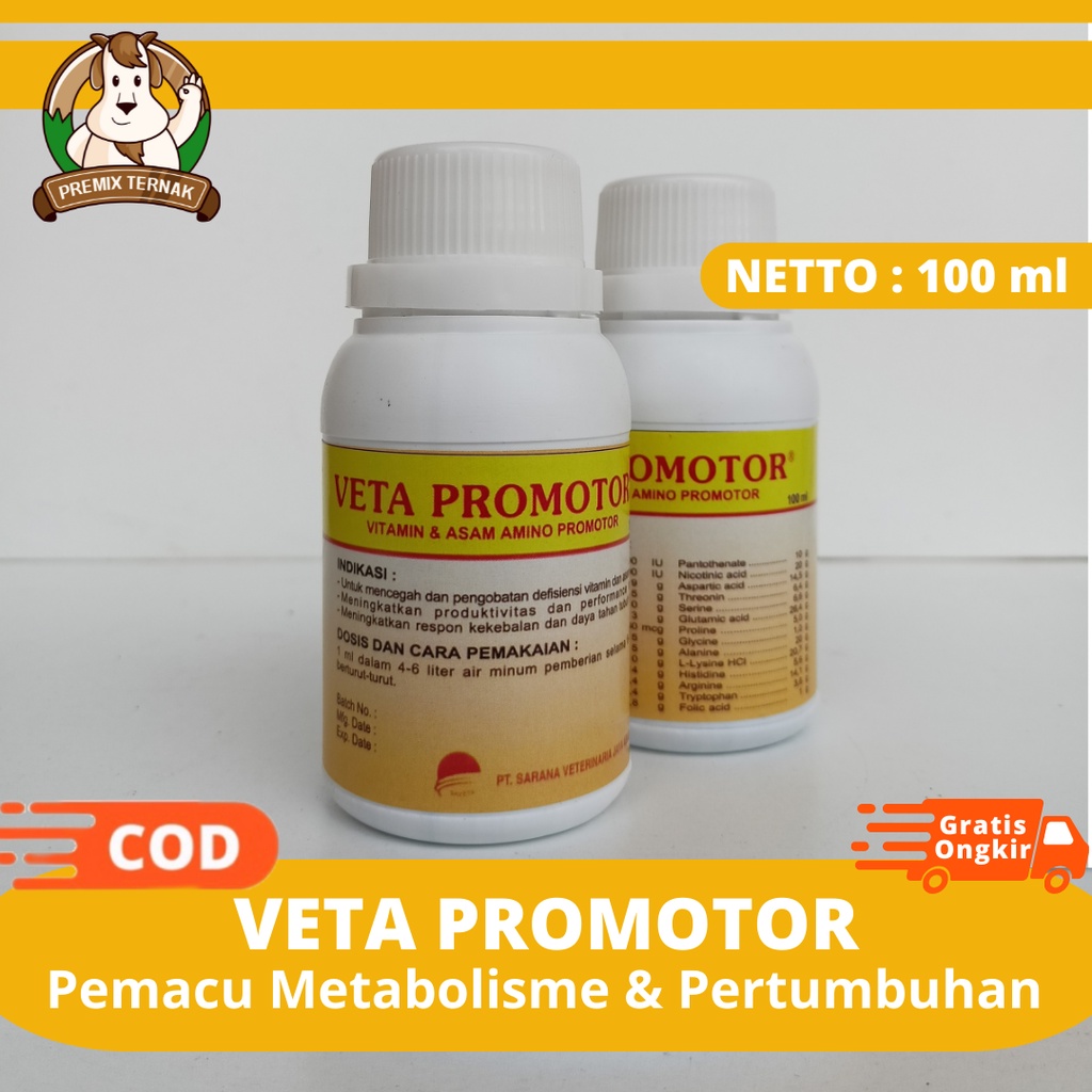 Jual VETA PROMOTOR 100 ML I Multivitamin Asam Amino Untuk Ternak Oral